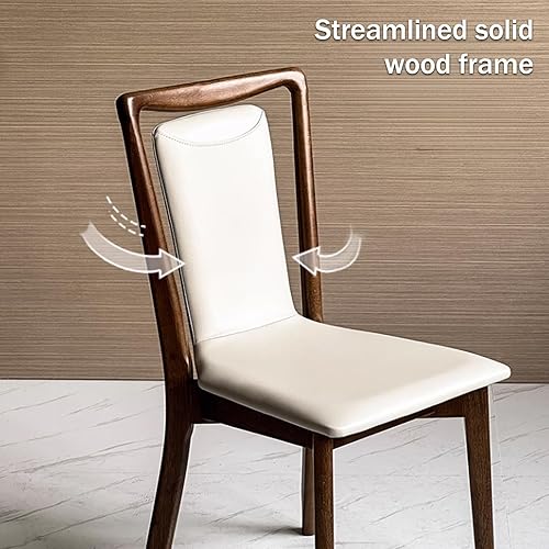 Miniatura 4 de Sillas de comedor, sillas de comedor de madera, silla de cocina con cojín de cuero, silla de negociación, taburete sin brazos para comedor, sala de