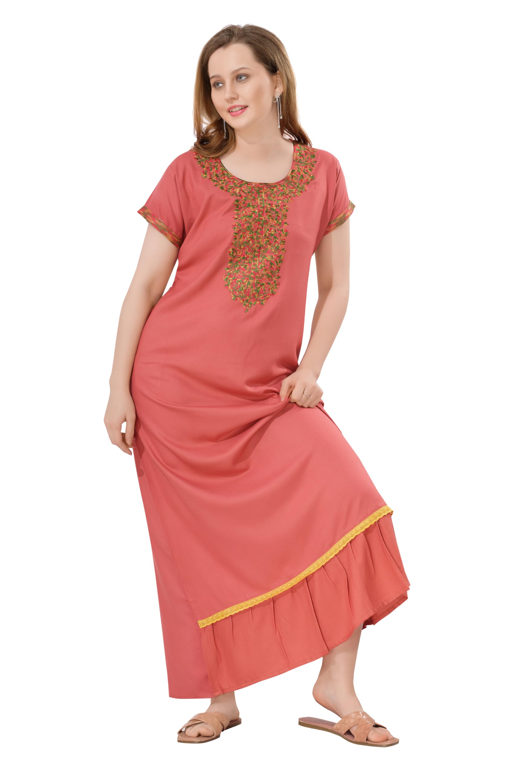 soulemo Women's Solid Alpine A- Line Nighty (Retro Look) 1764-picture-36