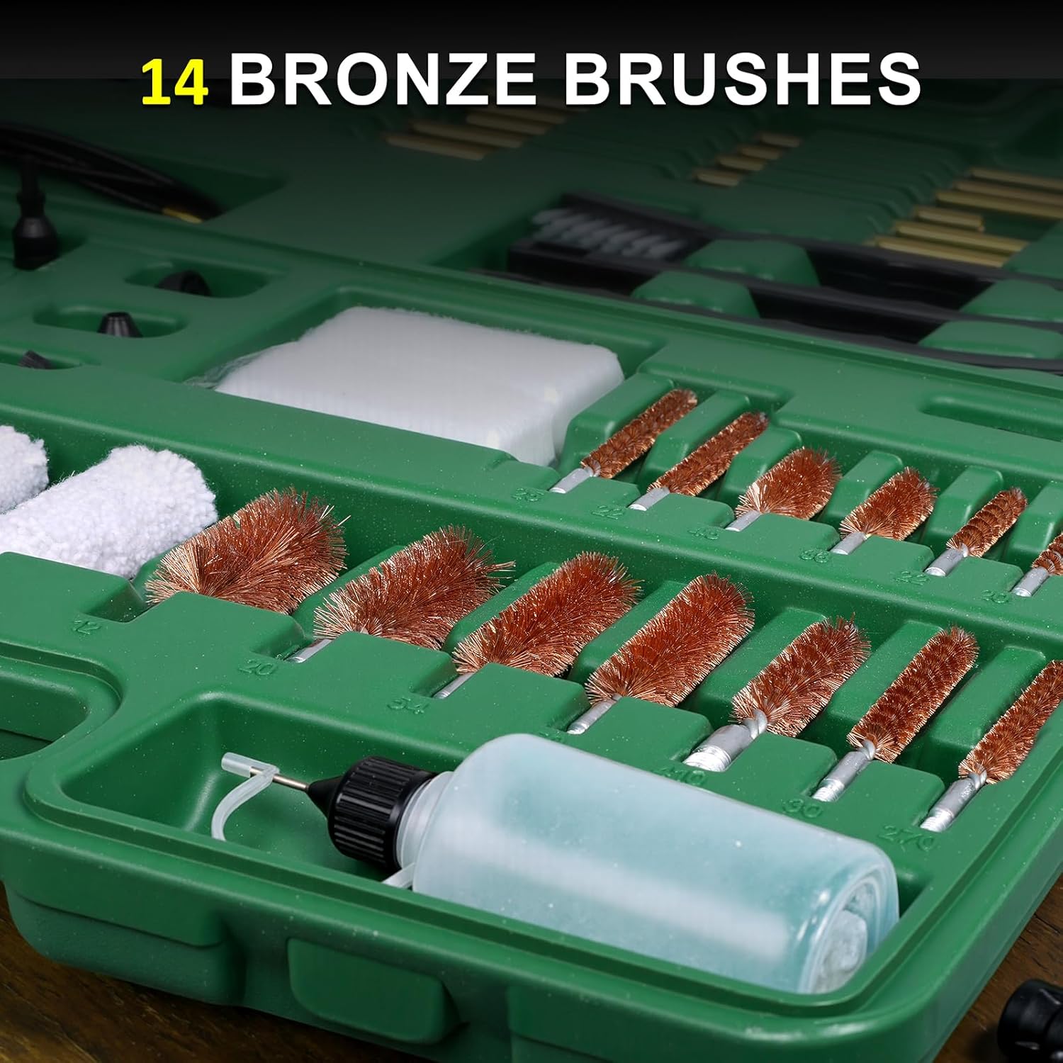 Gun Cleaning Kit, Handgun Shotgun Pistol Universal Cleaning Kit with All Brass High-end Brushes, Jags, Reinforced and Lengthened Rods