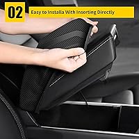 Vista 3 de AOMSAZTO - Reposabrazos de fibra de carbono para Jeep Grand Cherokee 2011, 2012, 2013, 2014, 2015, 2016, 2017, 2018, 2019, 2020, 2021, color negro