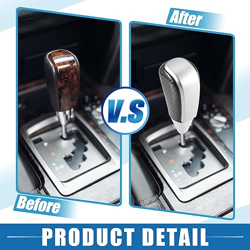 Miniatura 5 de Pomo de palanca de cambios de automóvil para Toyota Land Cruiser 2016-2021 4Runner 2003-2021 Tundra 2008-2021 con impresión de fibra de carbono en