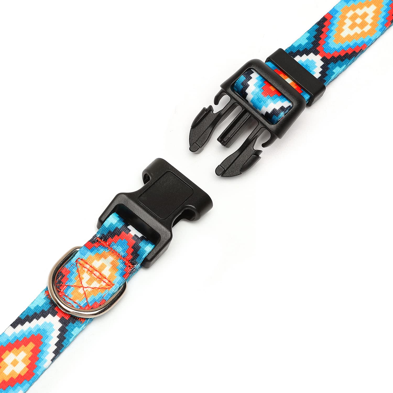 Adjustable Dog Collar with Patterns, Ultra Comfy Soft Nylon Breathable Pet Collar for Small Medium Large Dogs (L, Floral Orange) — view 173