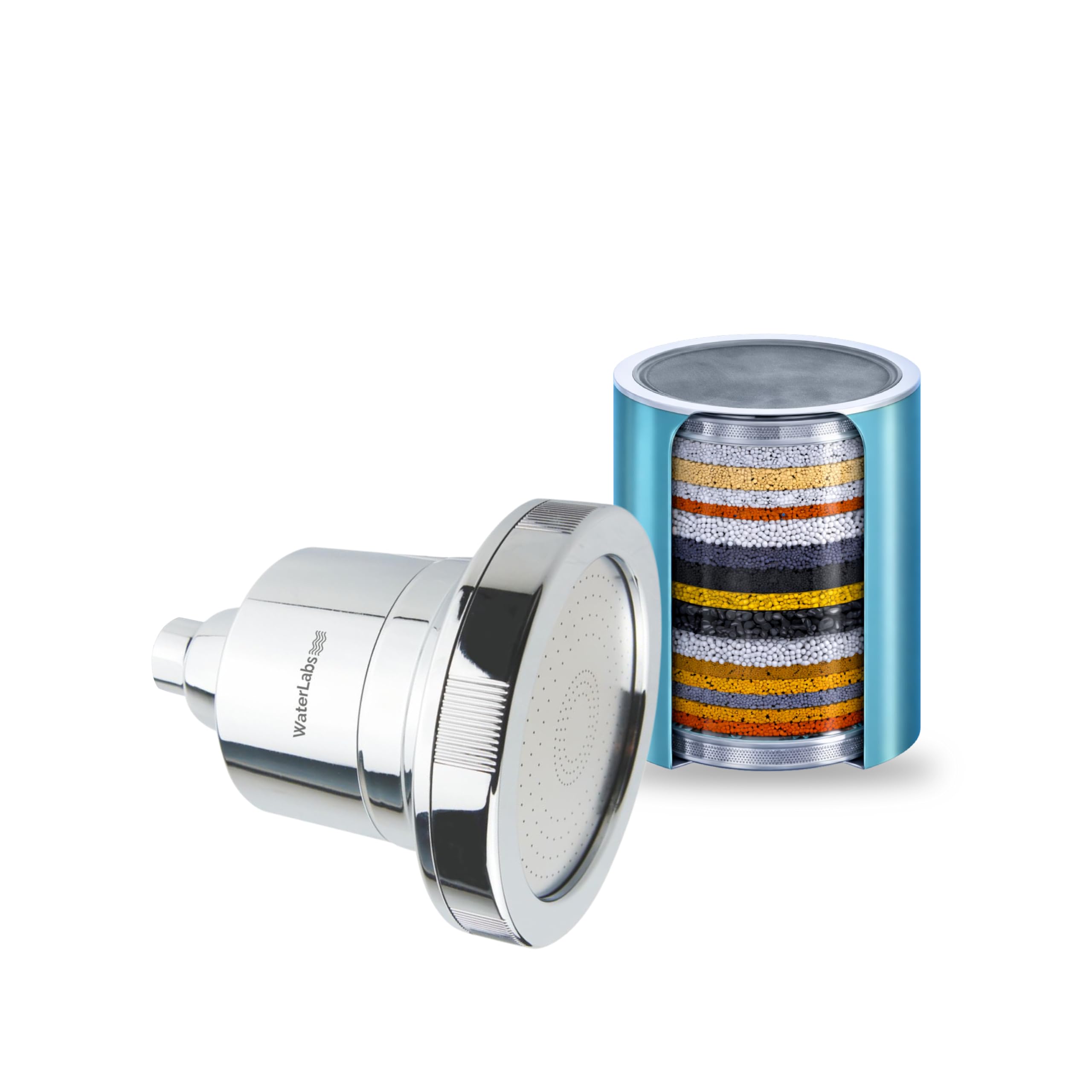 WaterLabs 20 Stage Shower Filter with Replacement Cartridge | Hard Water Softener for Bathroom | Reduces Chlorine, Rust, Sediment & Scale | Helps Control Hair Fall & Dry Skin | Universal Fit