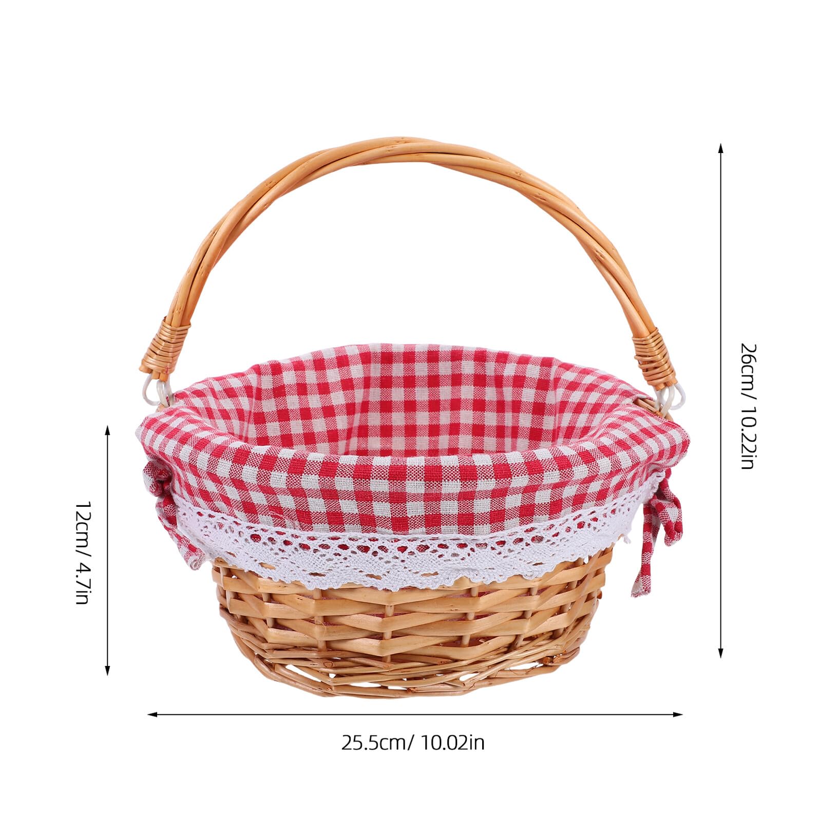 UPKOCH Cesto in Rattan Intrecciato Mano con Manici Portatile per Verdure e Frutta Cestino Piccolo per Picnic Organizzatore Decorativo per Cucina e Eventi all Aperto