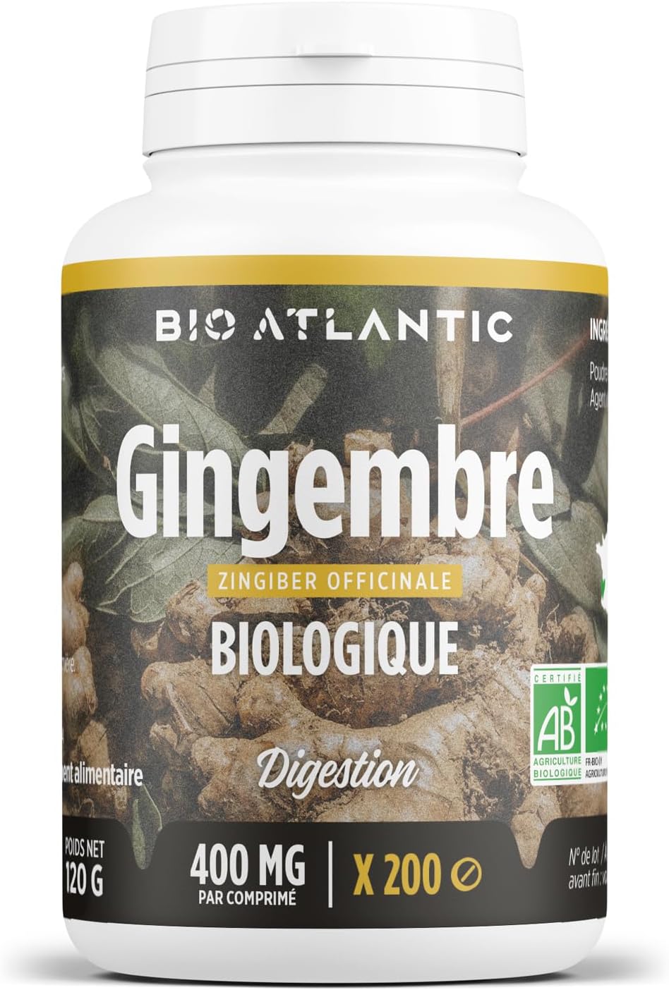 Organic Ginger – 400 mg – 200 tablets