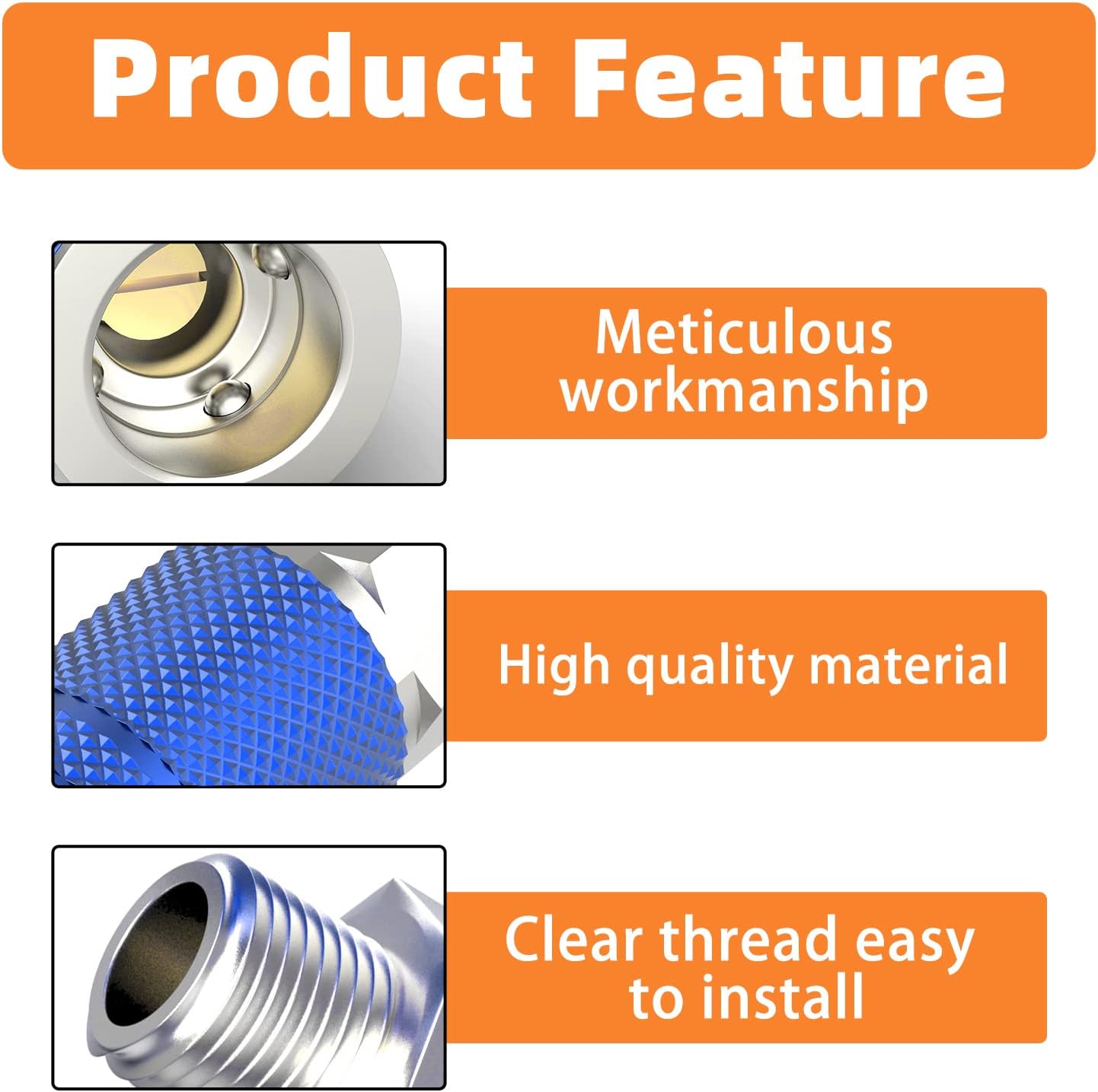 GASHER 12PCS Bule 1/4-Inch Male Industrial Coupler,1/4 Inch NPT Male Threads Size, Quick Connect Air Coupler