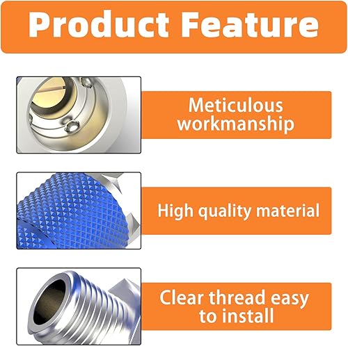 Miniatura 4 de GASHER Acoplador industrial macho Bule de 14 pulgadas, 14 pulgadas, tamaño de rosca macho NPT de 14 pulgadas, acoplador de aire de conexión rápida