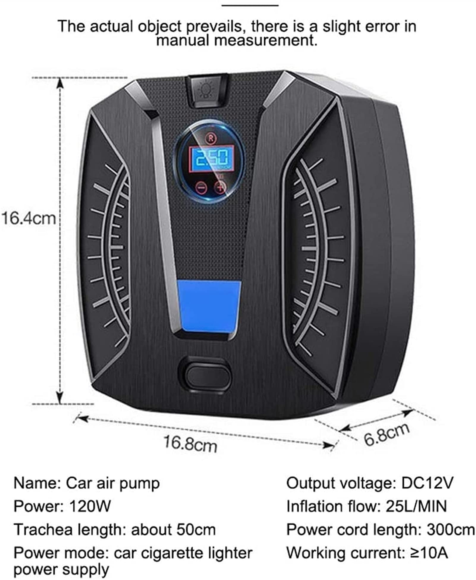 Compresor de aire portátil pequeño Inflador de neumáticos con manómetro Bomba de neumáticos for automóviles Compresor de neumáticos de 12 V CC Bomba de aire eléctrica for neumáticos de automóviles Bic