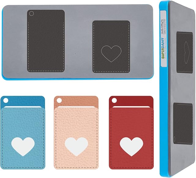 SUPERDANT Card Holder Leather Cutting Die Heart Embossing Wooden Cutting Die Giftcard Holder Cutting Mold Die Cuts for DIY Leather Craft Key Ring Card Case Wallet Keychain Pendant