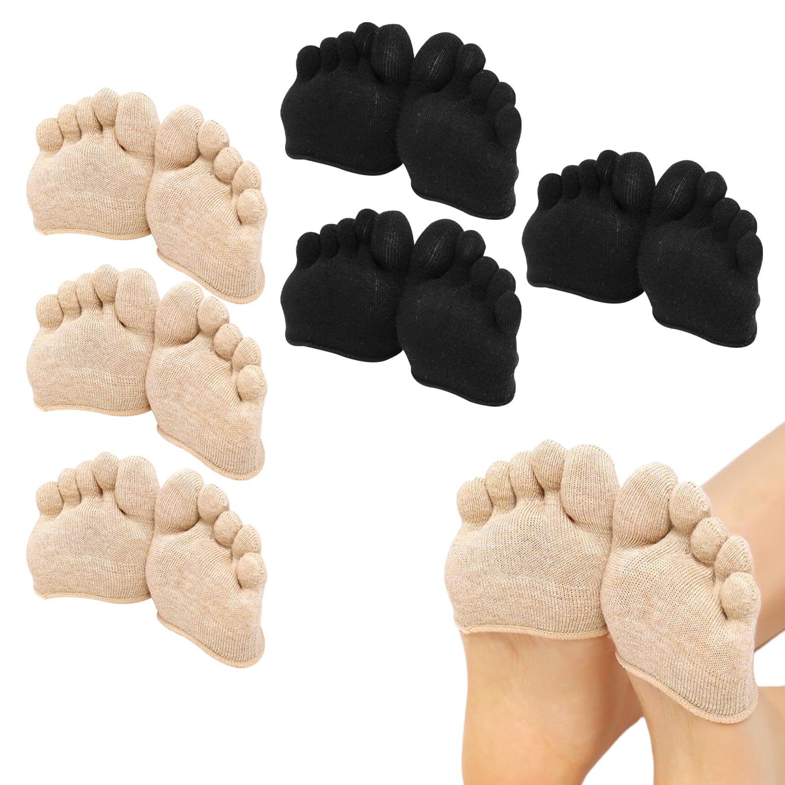 Almohadillas Metatarsales para Pies - Punteras de Zapatos de Algodón Superior para Mujeres - Plantillas Metatarsianas de Corte Bajo, Invisible y Cómoda - Ideal para Zapatos Deportivos, Planos