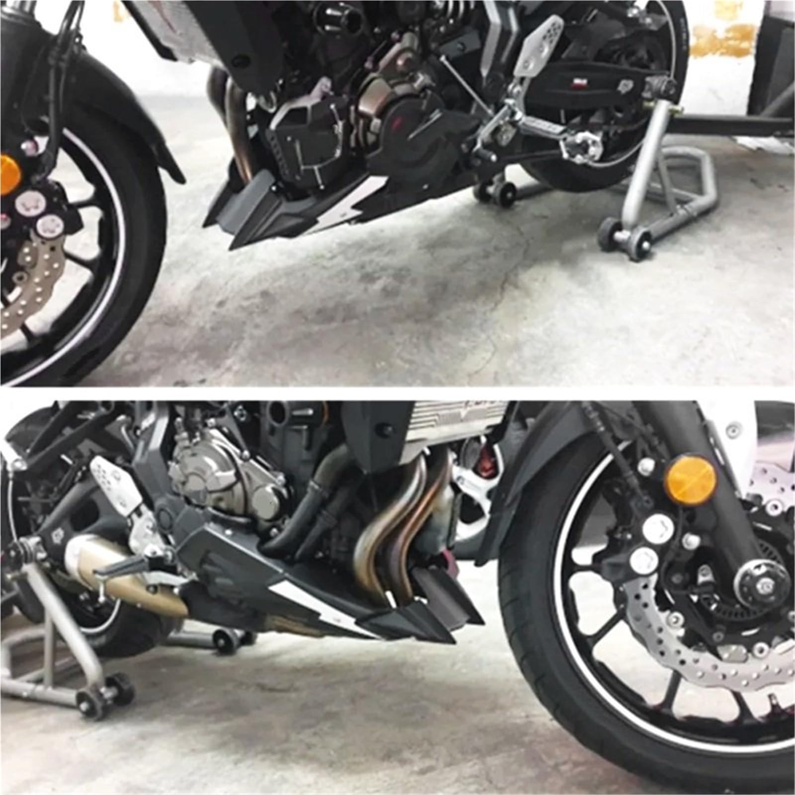 Front Bumper Splitter dachowy Pasuje do Yamaha MT07 FZ07 2014-2020, silnika spojlera, osłony podwozia, dolnej nadwozia, zestawu akcesoriów