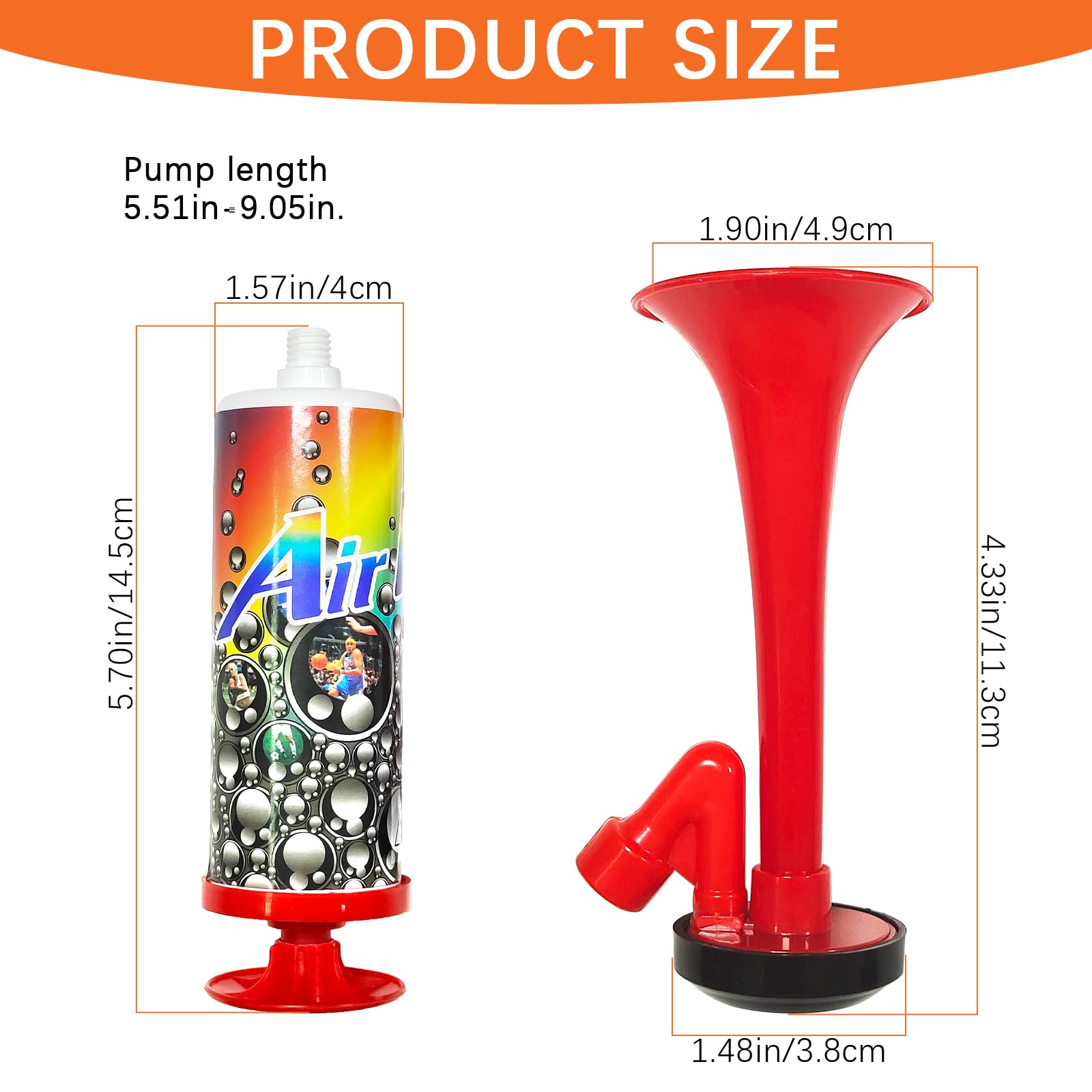 Tromba Stadio ad Aria Manuale,Fanfare Air Horn Estremamente Forte,Air Horn per Partite di Calcio per Nautica, Eventi Sportivi, Compleanni, Celebrazioni (Stile 2)