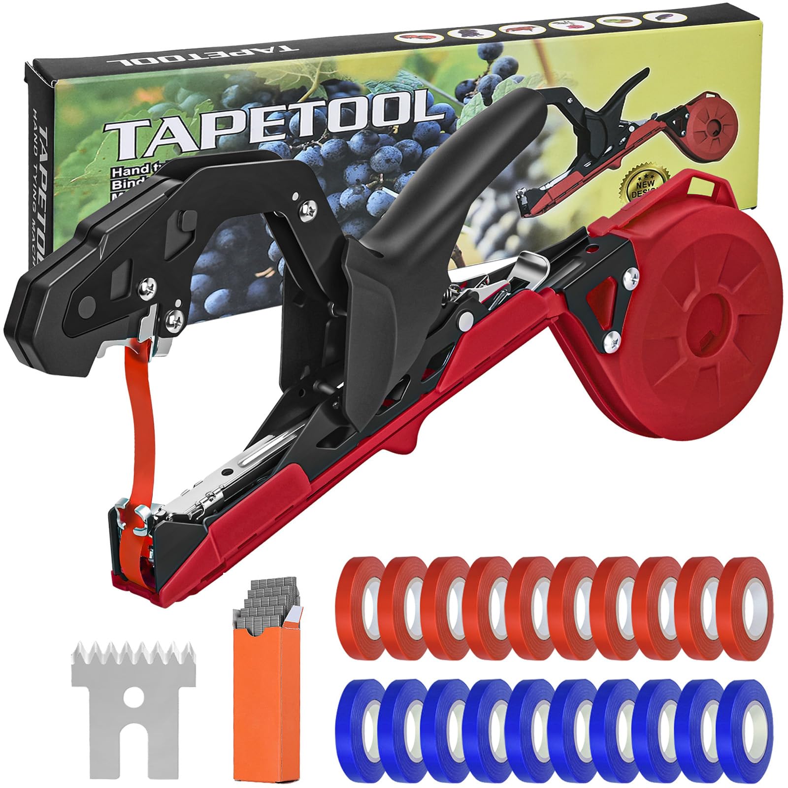 Profesional Maquina Atadora de Atar Tomates Plantas Herramientas Jardineria Máquina Manual Huerto Cinta Pinzas Ramas Atadora Agricola Tomate Viña Hortalizas Pepino UVA Fruta Flores Tape Tool