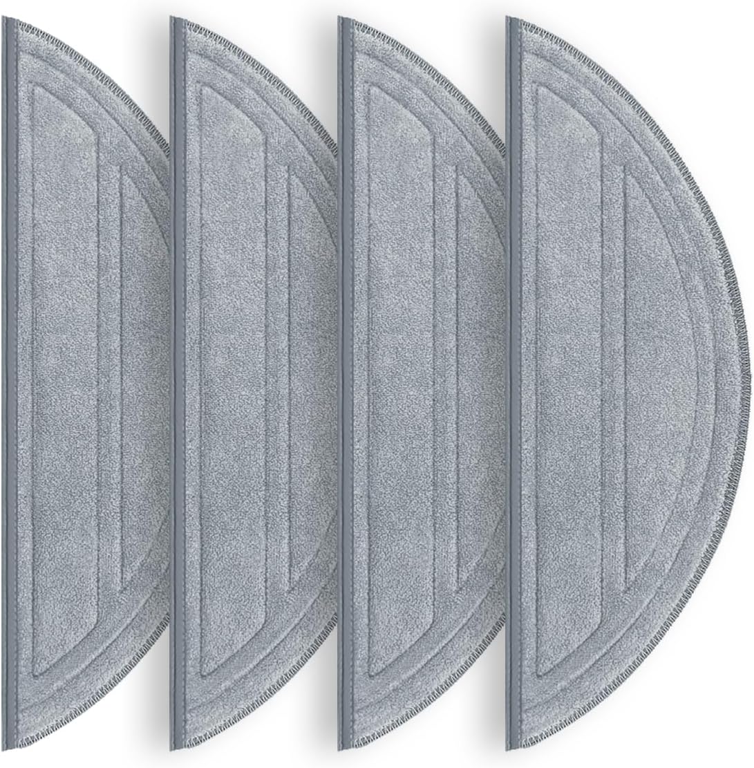 Product image of 4-Pack Replacement mop Pads for Roborock Q10 S5/Q10 S5+ Robot Vacuum – Machine Washable Microfiber Mop Cloths for Efficient Floor Cleaning Compatible with Single Vibrating Zone Mop Mount