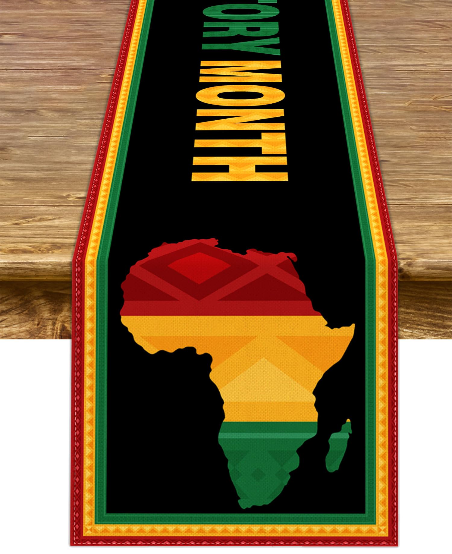Sunwer Black History Month Table Runner African American National Heritage Celebration Decoration School Home Kitchen Dining Room Decor 72Inches Long