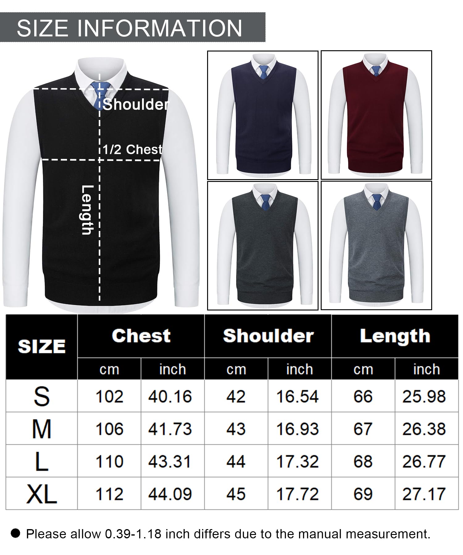 Hombre Invierno Sin Mangas con Cuello En V Chaleco Casual de Punto Chaleco suéter Caballero Suéter Cardigans Tank Tops
