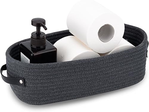 Miniatura 10 de Oradrem Cesta de inodoro, cesta de almacenamiento tejida para tanque de inodoro, decoración del hogar, cestas organizadoras de 13 x 5.9 x 4