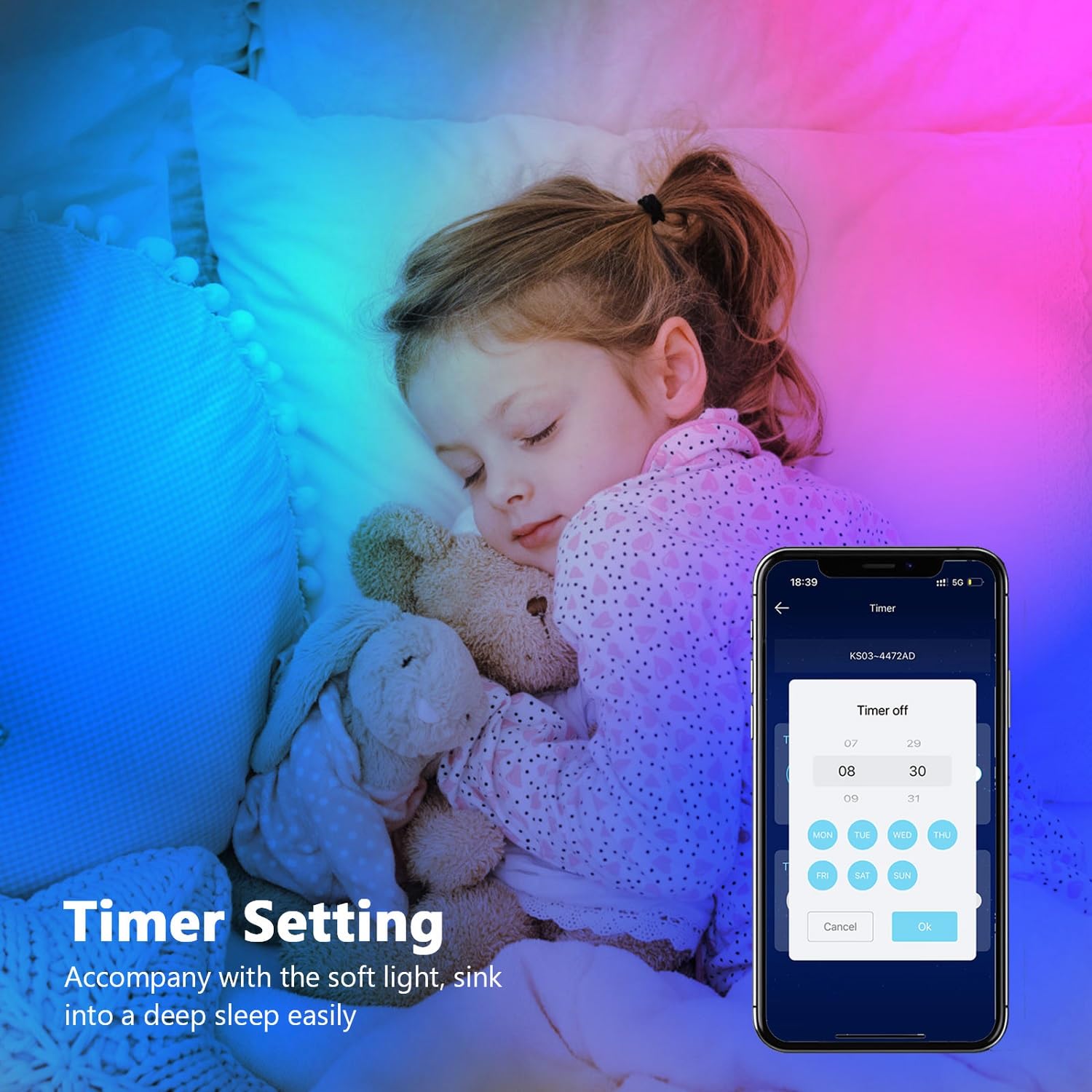 Bande LED 10m RGB - Contrôle Par App Ou Télécommande - Synchronisation Musique - Timer - Pour Chambre, Gaming