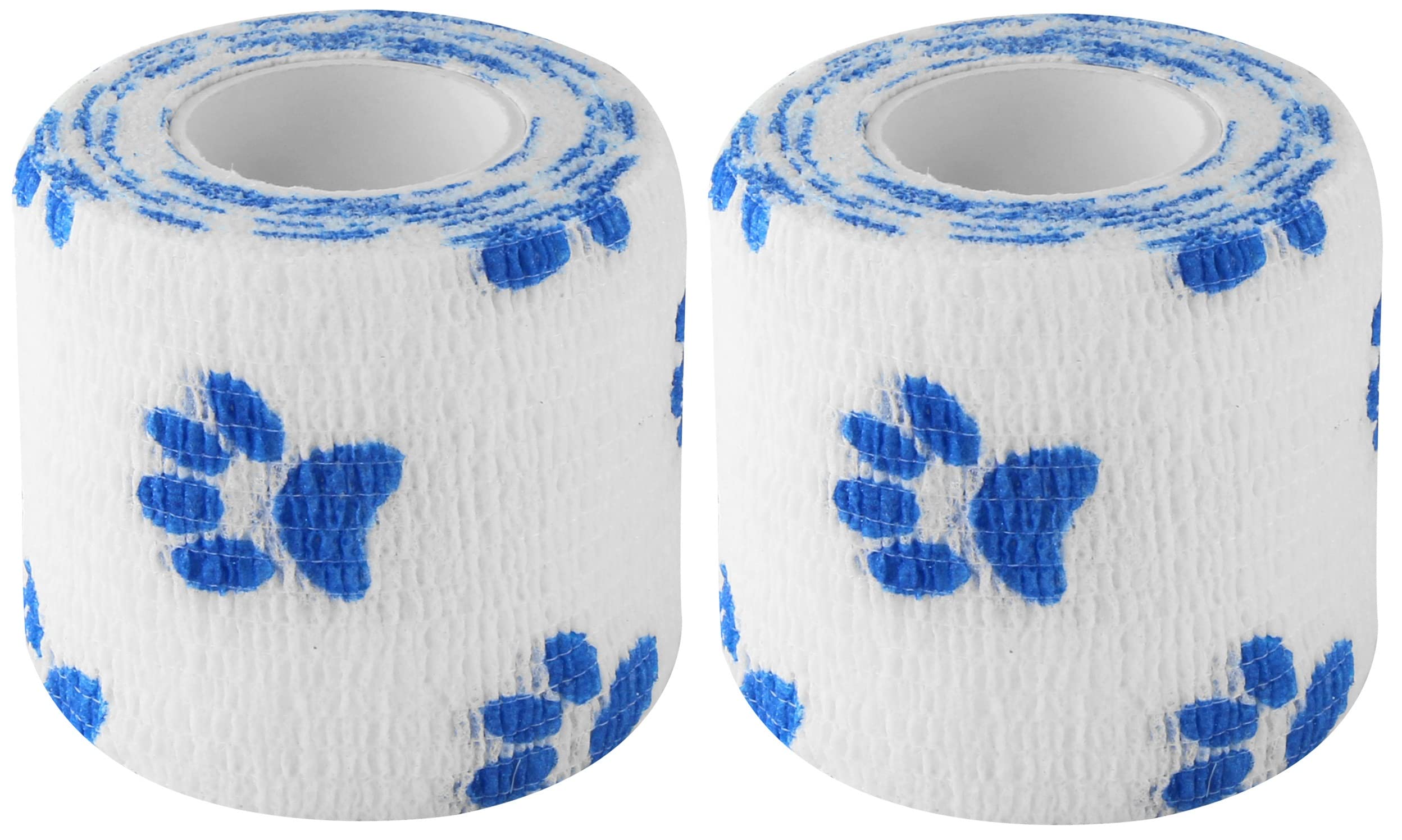 Breathable Self Adhesive Wrap, Athletic Elastic Non Woven Cohesive Bandage – for Sports, First Aid Medical, Wrist, Ankle Sprains, Swelling and Vet Wrap (5 cm X 4.5 mtr) White Paw, Pack of 2