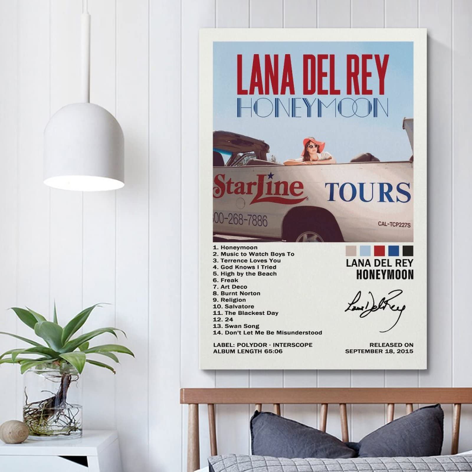 Poster Su Tela UKewei – Motivo Luna Di Miele, Lana Del Rey, Decorazione Moderna Per Camera Da Letto, 30x45 Cm