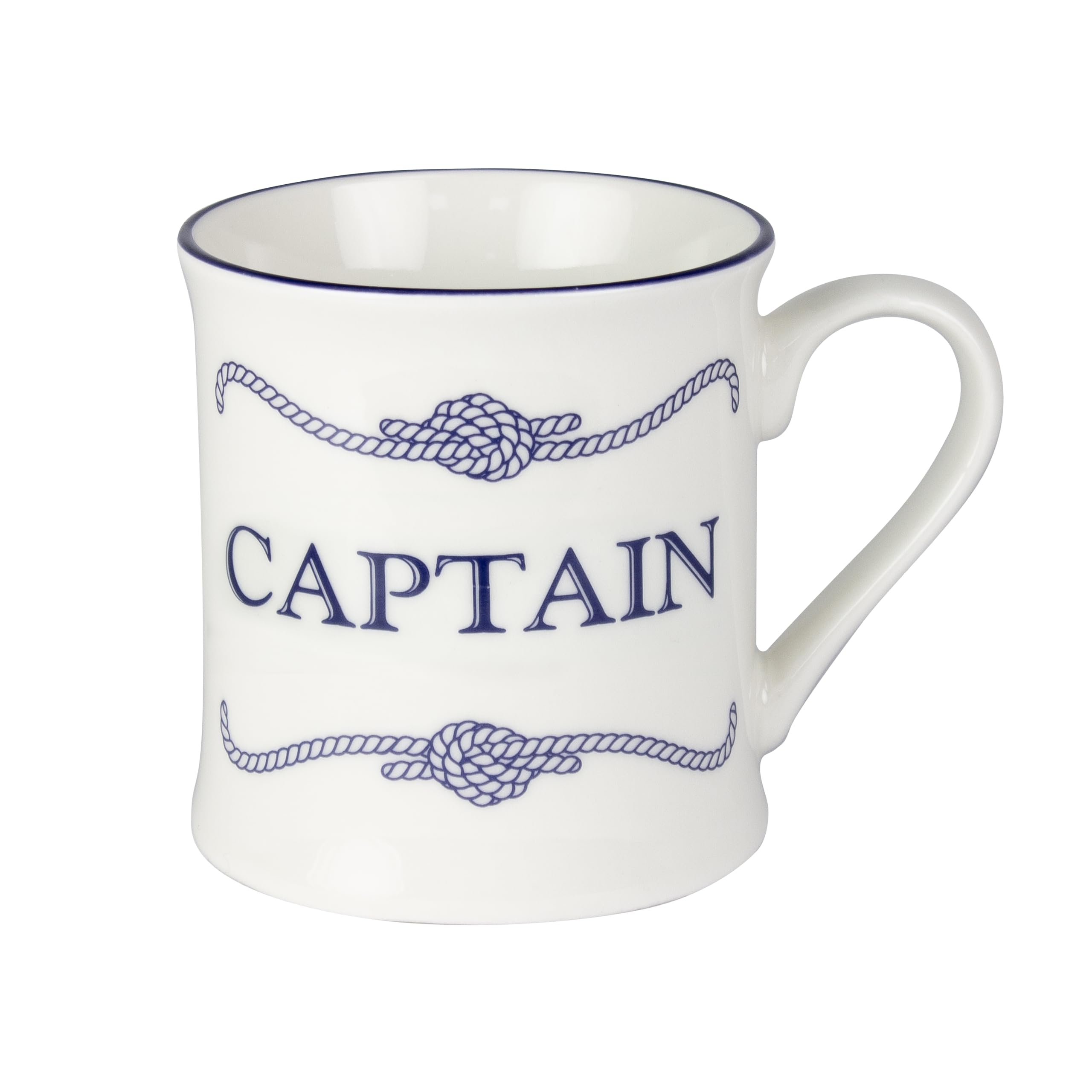 Nauticalia Campfire-Captain Mug, White,dark Blue, 4" x 3.5"
