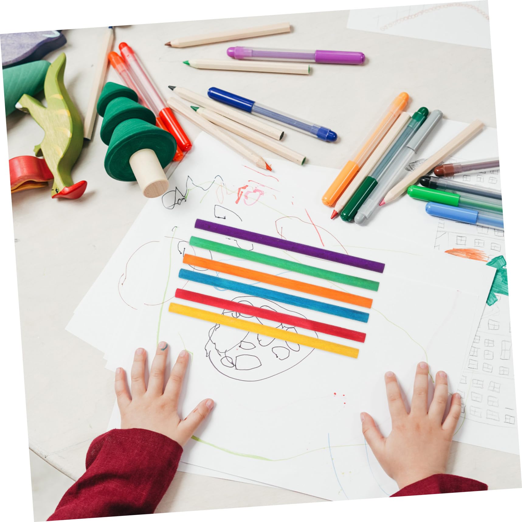 Alipis Palitos de Helado de Madera para Manualidades 500 Unidades Multicolor para Niños Creativos Uso Escolar y Bricolaje Artesanal