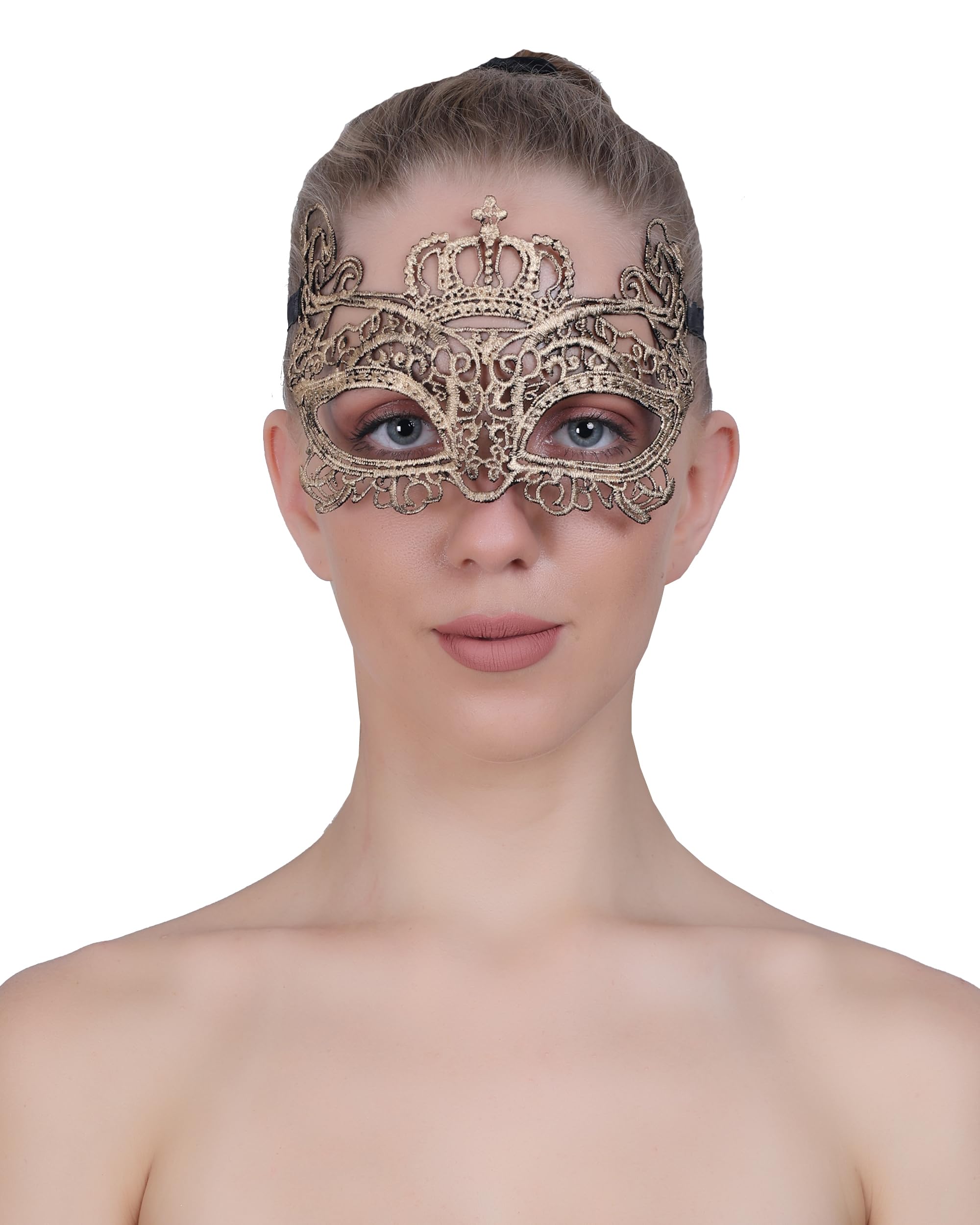 color style Masquerade Masks Lace Eye Mask, Women Halloween Mask Lady Girl Party Mask for Party Masquerade Costume Halloween(Queen Gold) (B0CDX69P9V) Amazon Price History, Amazon Price Tracker