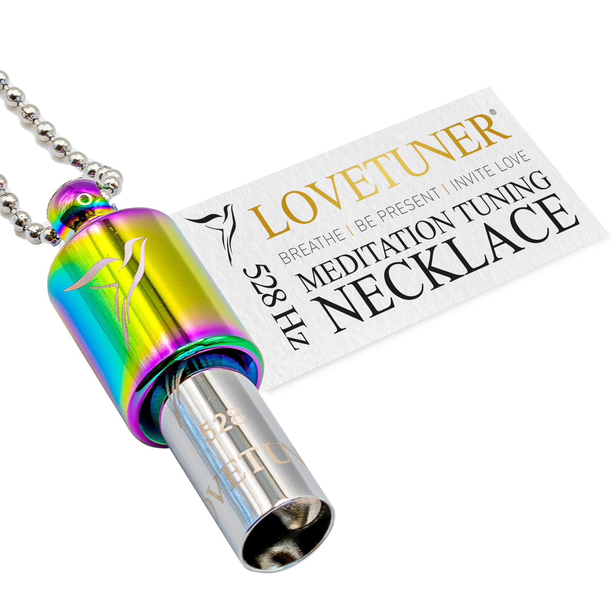 LOVETUNER 528Hz Breathing Necklace for Stress Relief, Mindfulness &amp; Meditation | Sound Healing Whistle for Anxiety, Focus, Calm &amp; Relaxation | Emotional Wellness, Inner Peace &amp; Balance Necklace