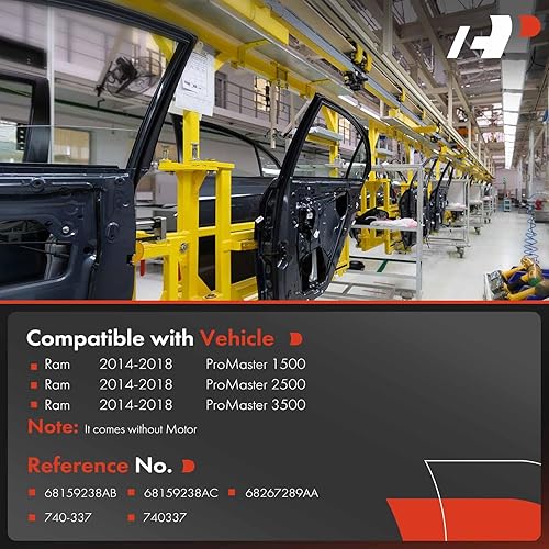 Miniatura 3 de A-Premium Elevalunas eléctrico delantero derecho sin motor, compatible con Ram ProMaster 1500, 2500, 3500, 2014-2018, lado del pasajero