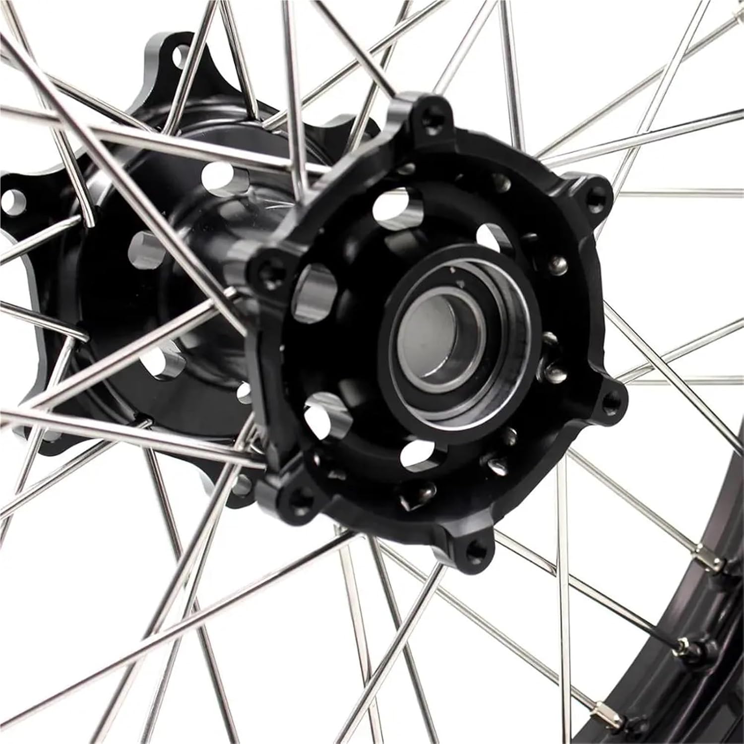 KKE 21/18 Spoked Enduro Wheels Set Motorcycle Rims Fit EXC EXCF XC XCW 125 150 200 300 350 450 500 530 2003-2025 Black Hubs