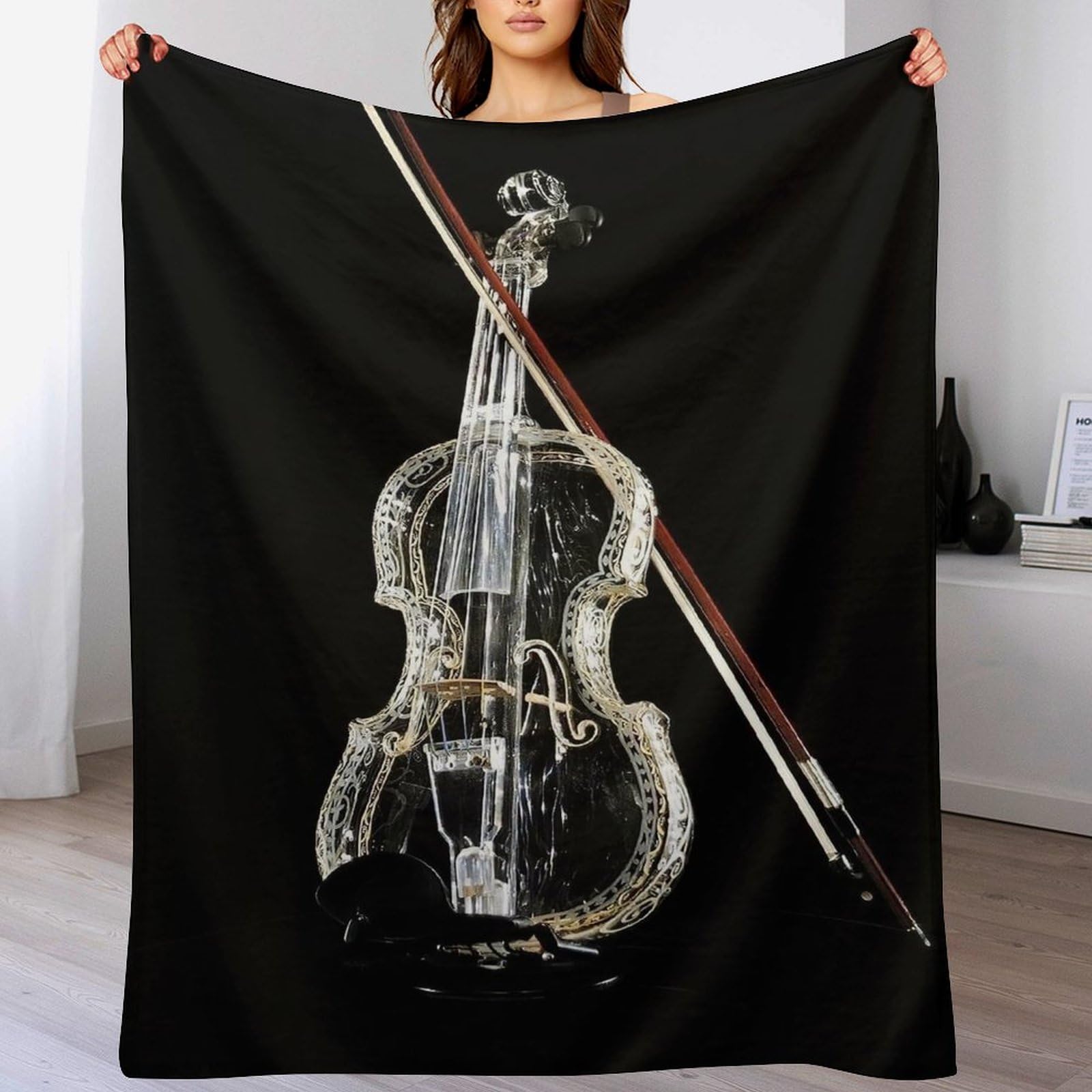 Violon couverture flannel 180x200cm pour contrer le froid avec un plaid léger