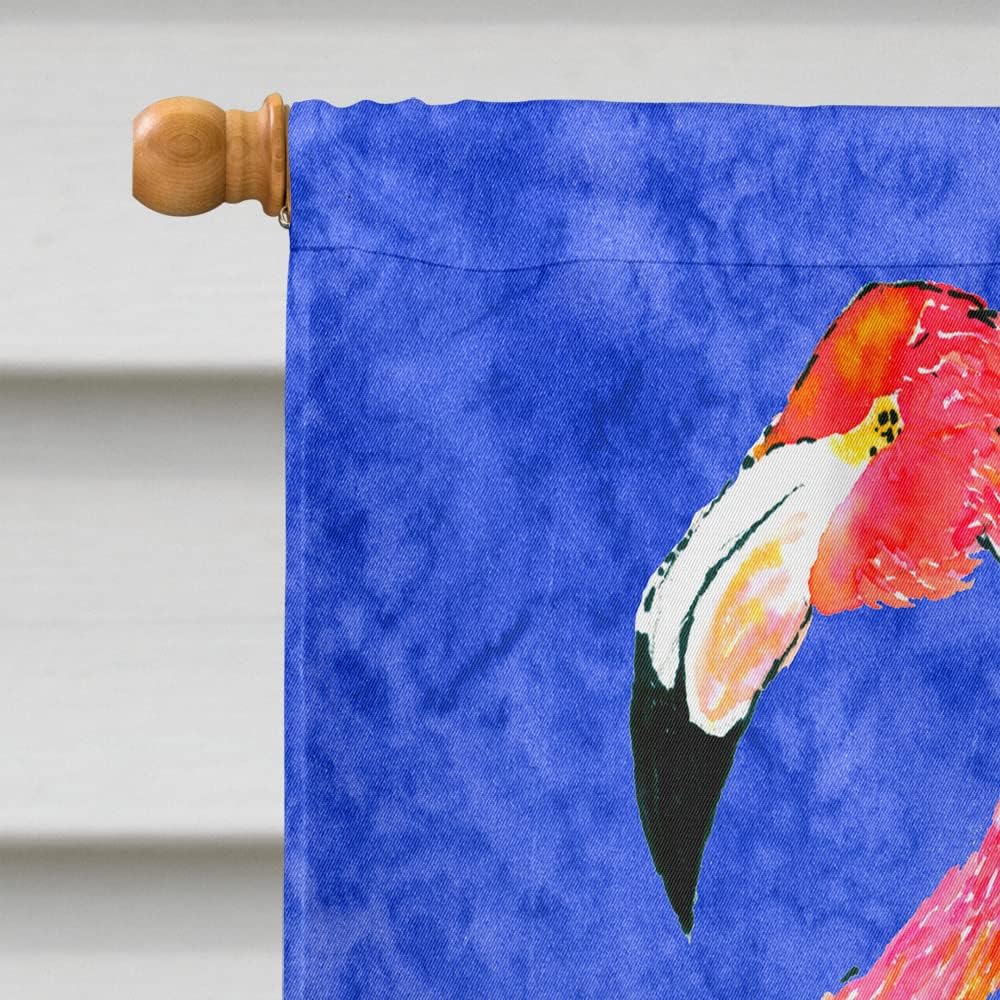 Caroline's Treasures 8685CHF Flamingo House Flag Large Porch Sleeve Pole Decorative Outside Yard Banner Artwork Wall Hanging, Polyester, House Size, Multicolor