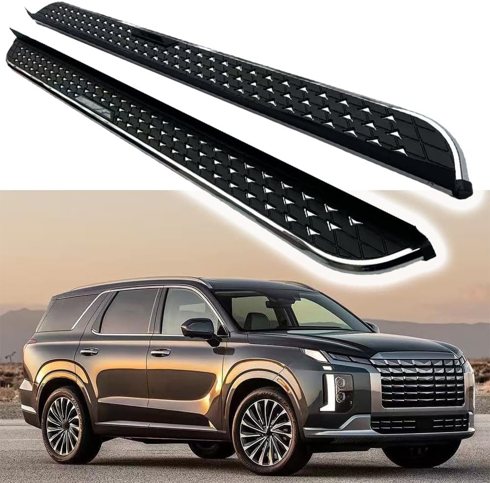 Glitter Running Board fit for Hyundai Palisade 2020-2025 Side Step Running Board Pedal Nerf Bar Aluminium Starry Sky Effect(with Brackets)