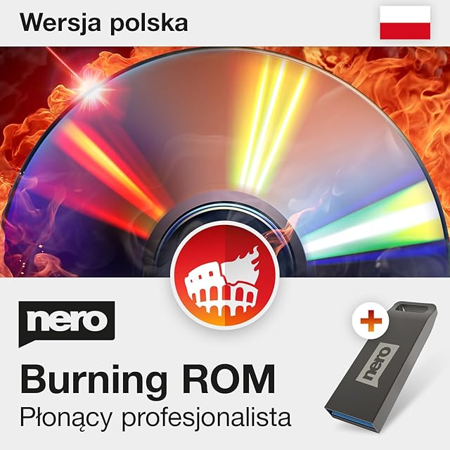 Oryginał: Nero Burning ROM na USB Stick | Burning Software - Burn - Copy - Rip - Backup Movies, Photos, Music and Data | CD DVD BluRay for Windows 11 / 10 / 8.1 / 7 | License Key for PC