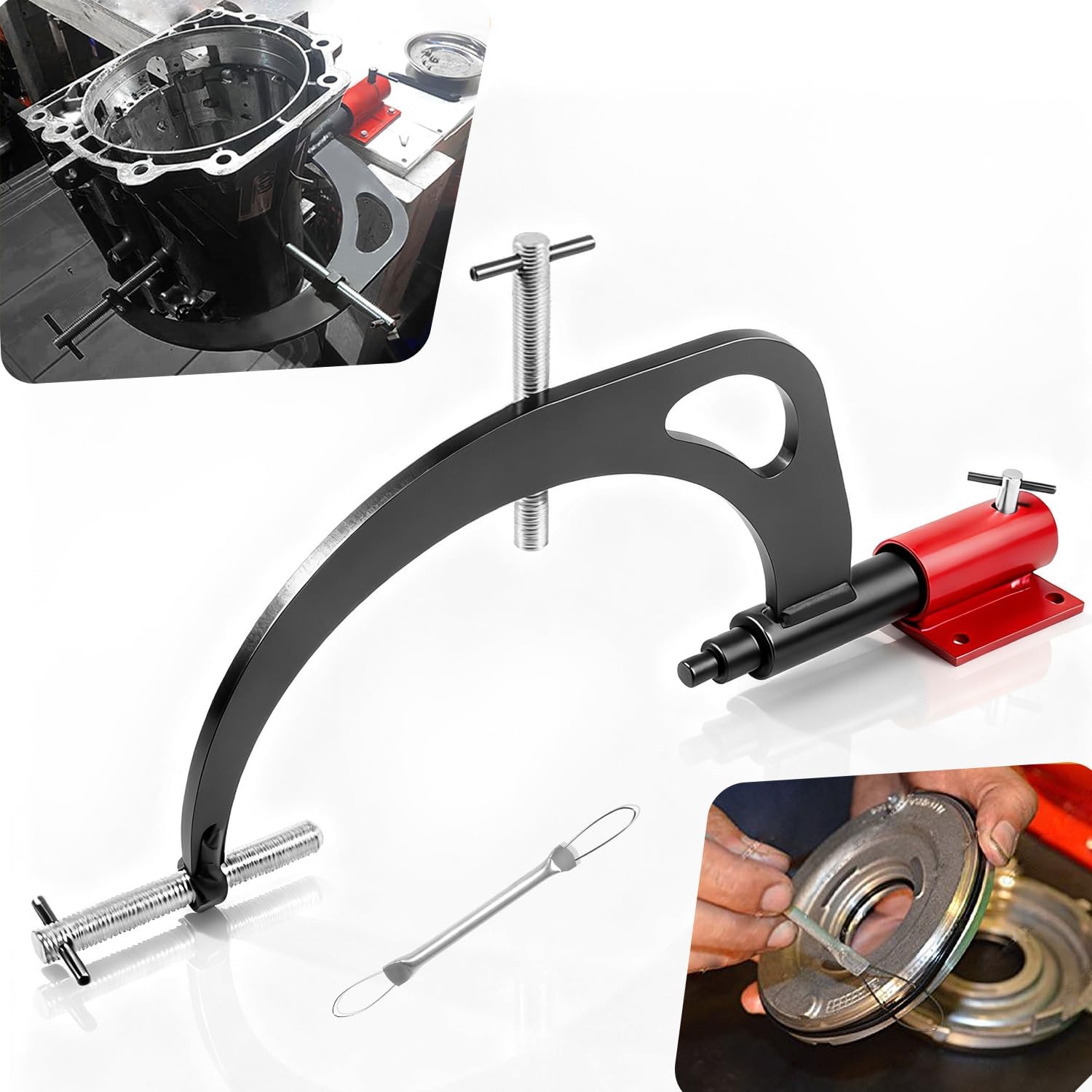 J-8763-B Transmission Small Engine Holding Fixture Tool Kit with Base & T-0015 Universal Lip Seal Installer Remover For Transmissions: 180C(3L30), 200, 200C, 200-4R, 250, 250-C, 350, 350-C, 375, etc