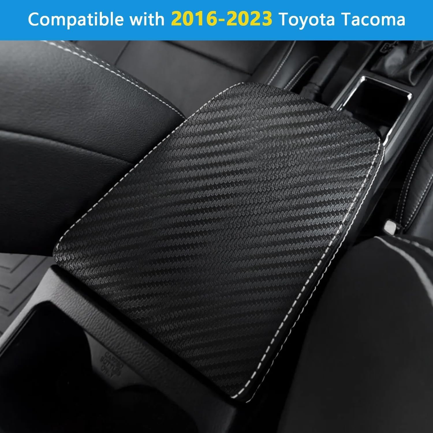 Center Console Cover Suitable for Toyota Tacoma 2016-2023 Anti-Scratch Leather Central Armrest Box Protector Mat Built-in Sponge Interior Accessories