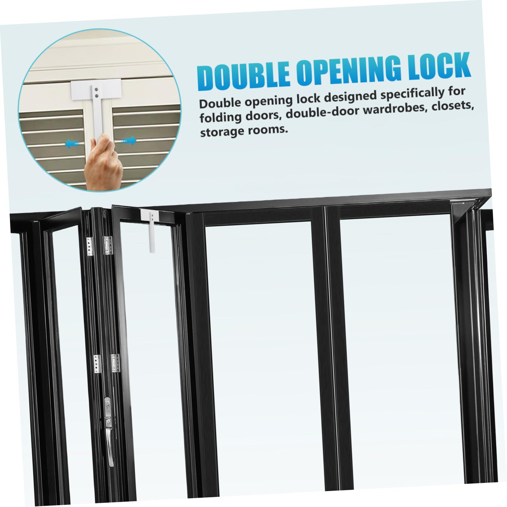 Hemobllo 5stücke Bifold Door Lock Aus Edelstahl Für Doppelte Tragbarer Schrank Und Faltbartürverschluss Für Kindersicherung Und Schutz Vor Unbefugtem Zugriff