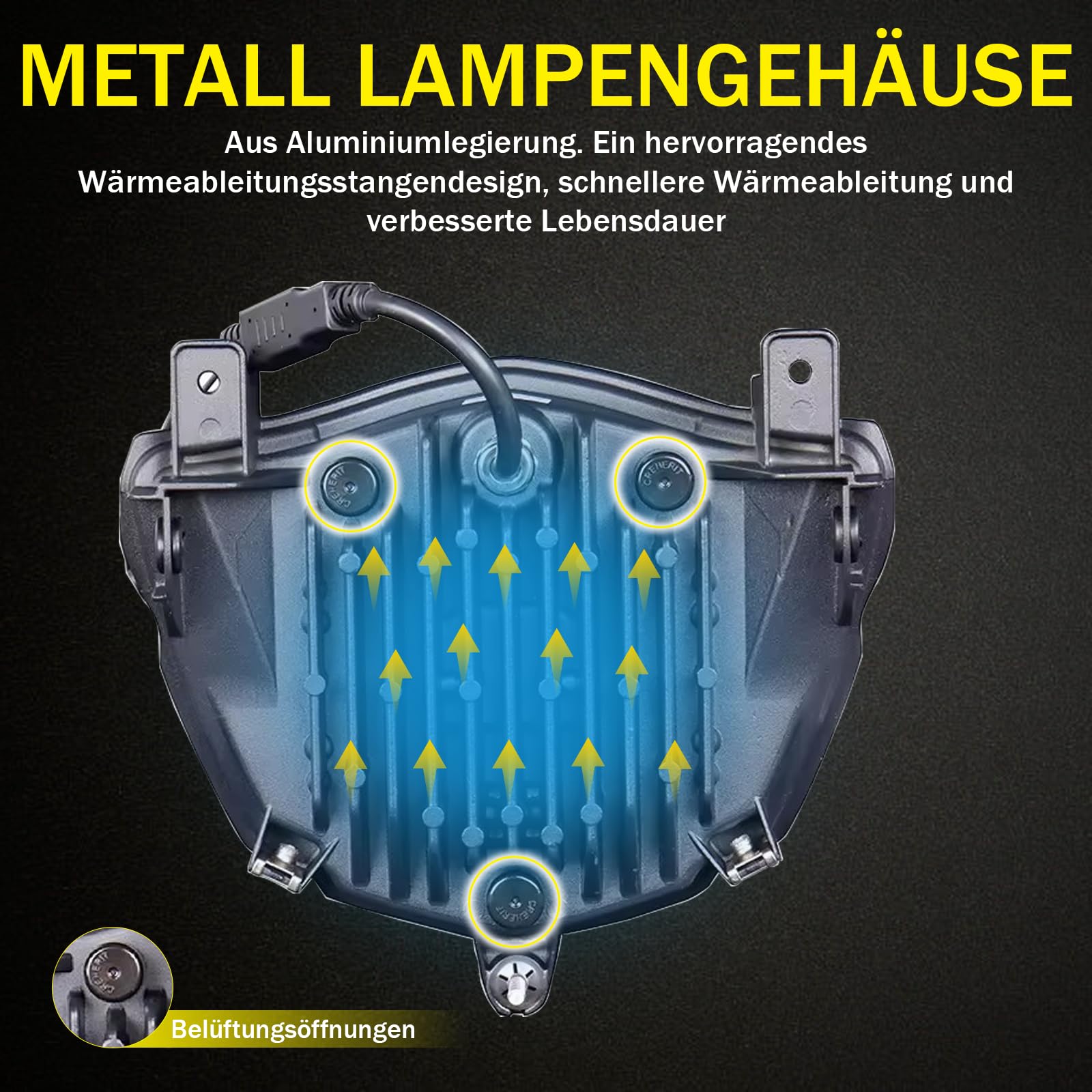LED Motorrad Scheinwerfer E-geprüft Mit Tagfahrlicht Fern- und Abblendlicht für Yamaha XT660X 2004-2006 XT660R 2004-2016