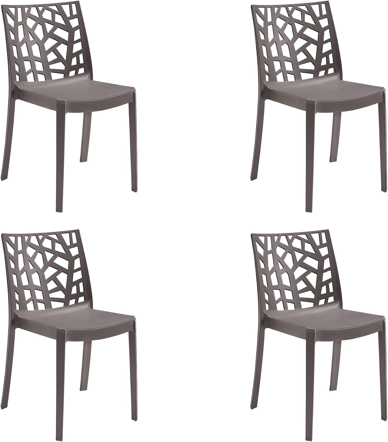 Sedie Cross Impilabili Totò Piccinni | Design Vintage In Polipropilene | Nero (Set Da 4) - Foto 3