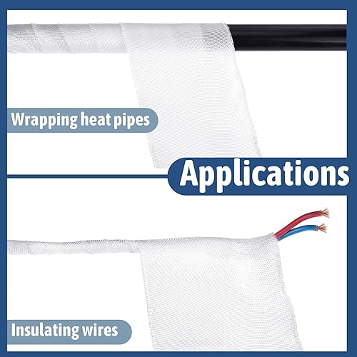 Miniatura 6 de Jecery 2 rollos de cinta de tela de fibra de vidrio de 4 pulgadas, 65.6 yardas, rollo de tela de fibra de vidrio total de 6 onzas, tela impermeable,