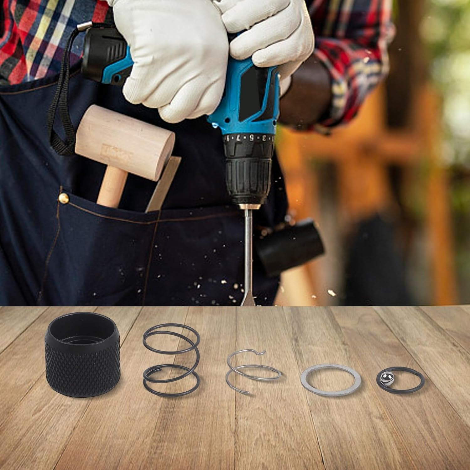 For Impct Driver Bit Holder Chuck Repair DCF885L2 DCF885M2 DCF886, Impct Driver Kit Replacement, Includes Sleeve Spring And Steel Ball