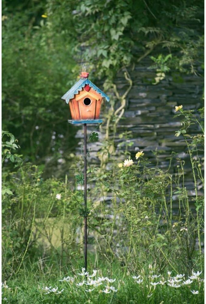 Sunjoy Square Birdhouse Garden Stake Patio, Lawn & Garden