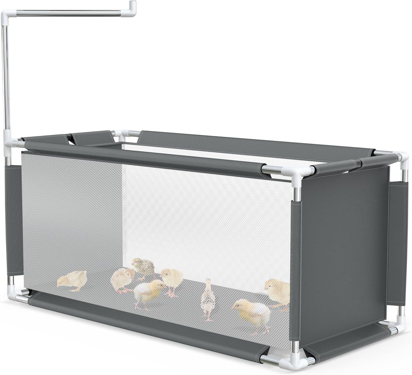 Chicken Brooder Box 10.6 cu ft (47.2" x 19.7" x 19.7") – Stainless Steel Frame & Waterproof Oxford Fabric, Portable Indoor Brooder for Up to 15 Baby Chicks, Ducklings, Quail, Easy Assembly