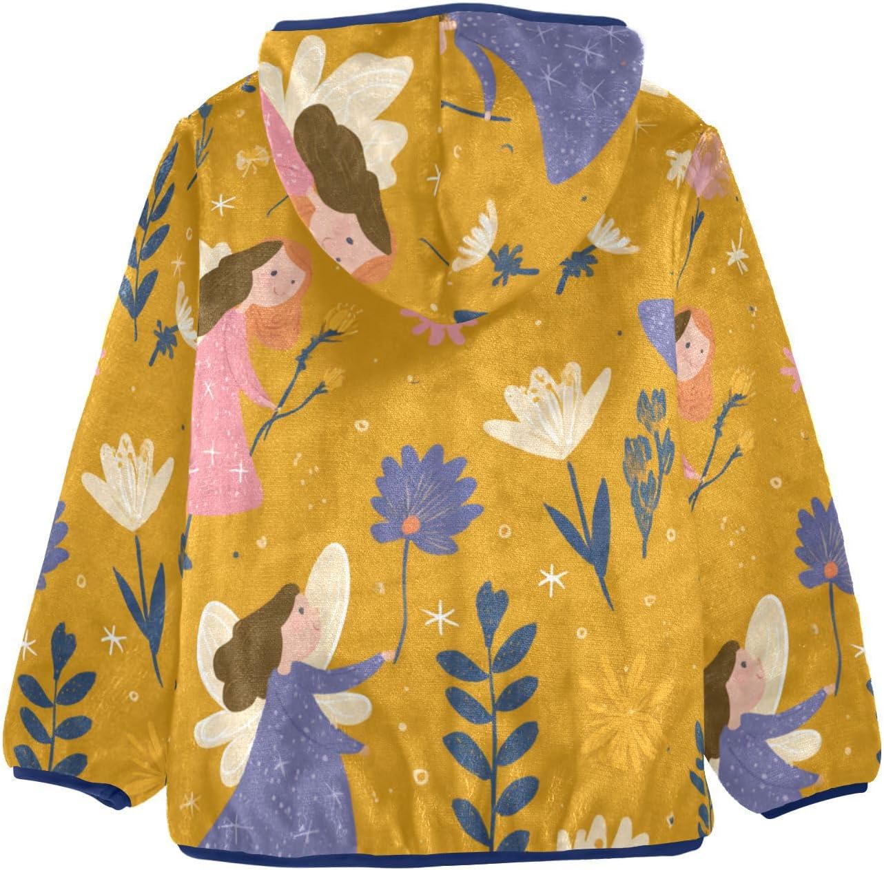 Cartoon Flower Fairy Yellow Jackets for Toddler Outerwear Jackets Navy Blue Baby Boys Clothes
