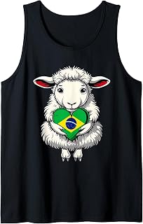 Brazil Cute Sheep Heart Brazilian Roots Brasilian Pride Tank Top