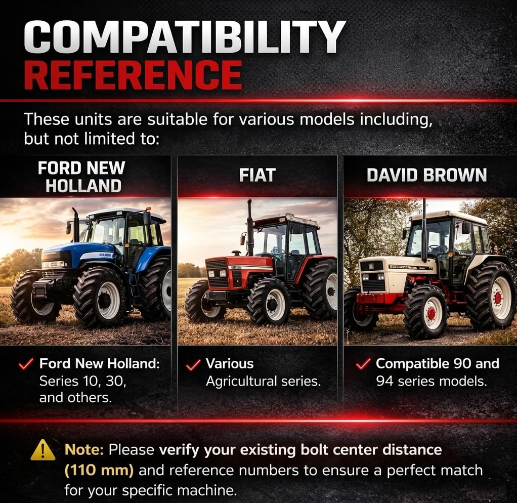 Coppia di fanali posteriori combinati fanali posteriori gruppo lampada adatto per David Brown | FIAT | Trattori Ford New Holland (marrone, rosso) (12 Volt)