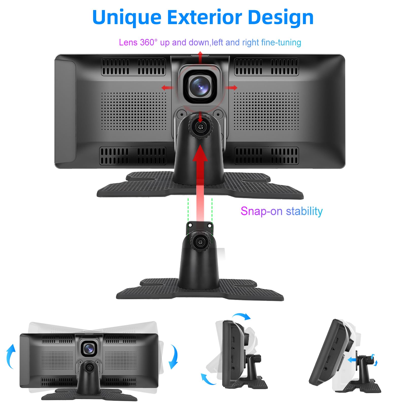 Autoradio Portatile Podofo 9,3 Pollici Con Carplay E Android Auto Wireless - Dash Cam Integrata - Foto 5