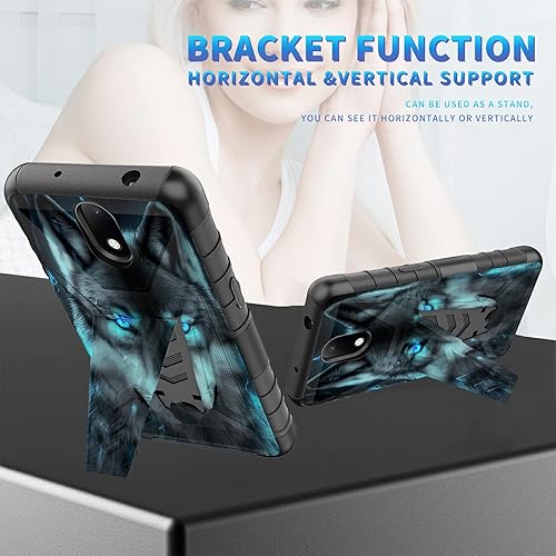 Miniatura 420 de AT&T Calypso 2 (U319AA) Funda con protector de pantalla de vidrio templado resistente con función atril integrado para debut de críquet, ciervo