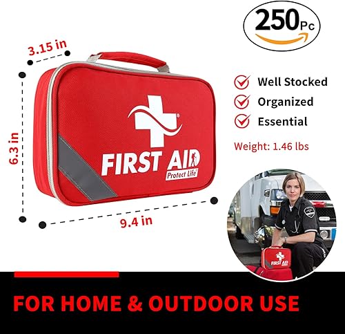 Miniatura 6 de Protect Life Kit de primeros auxilios para el hogarnegocios, kit de emergencia elegible para HSAFSA, botiquín de primeros auxilios médicos, kit de