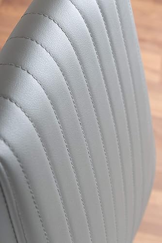 Miniatura 7 de Furniturebox UK Atlanta - Juego de mesa de comedor rectangular de metal cromado y 4 sillas Lorenzo gris elefante Sillas grises,Sillas negras,Sillas